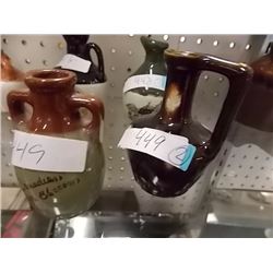 MINITURE CLAY WHISKEY JUGS - 2 TTL