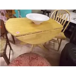 ROUND DROP LEAF MAPLE DINING TABLE