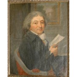 École française 18e S./18th C. French School.  "Le liseur".  Huile sur toile....