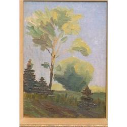 GARNEAU, Hector de Saint Denys, 1912-1943.  "Paysage à Sainte Catherine de Fosambault, Québec"....