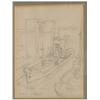 Image 1 : HÉBERT, Adrien, R.C.A., 1890-1967.  "Port de Montréal".  Crayon, signé....