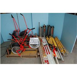 Misc. Measuring Wheels, Level Rods, Prism Poles, Tripods