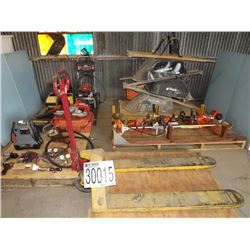 Misc. Saws, Wrenches, Pump, Wheelbarrows, Pallet Jack, Pressure Washer