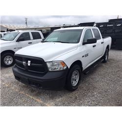 2015 DODGE 1500 Pickup Truck SN:3C6RR7KTXFG629645 --4x4, crew cab, V8 gas, A/T, AC, odometer reading