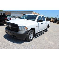 2015 DODGE 1500 Pickup Truck SN:3C6RR7KT0FG624986 --4x4, crew cab, V8 gas, A/T, AC, odometer reading