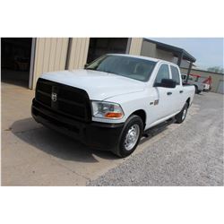 2012 DODGE 2500 Pickup Truck SN:3C6TD4CT5CG168030 --crew cab, V8 gas, A/T, AC, odometer reading 102,