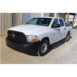 2012 DODGE R1500 Pickup Truck SN:1C6RD6KP7CS262056 --crew cab, V8 gas, A/T, AC, odometer reading 74,