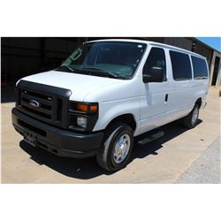 2014 FORD E350 Passenger Van SN:1FBNE3BL0EDA59196 -- V8 gas, A/T, AC, odometer reading 100,951 miles