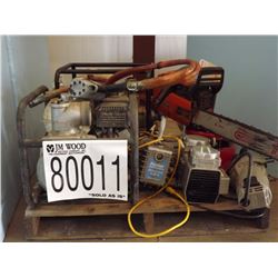 Vacuum Pumps, Electric Motor, Chain Saw 20, Aerator