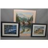 Image 1 : Lot of Three Pictures - Two are framed " Where Dreams Begin , old barn scene - Loons at Dark - One u