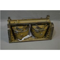 Lot of Two Period Correct 50 Rnd Cannister Drums for MG 34 with carrying container, one 50 rnd belt 