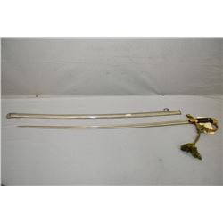Yzerhouwer Marked Sword with Lion's Head brass hilt and handle, wire wrapped grip, w/ rope & tassels