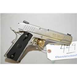 Taurus Model PT 1911 SS .9 MM Luger Cal 9 Shot Semi Auto Pistol w/ 127 mm bbl [ stainless finish, sh