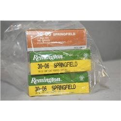Bag Lot : Two ( 20 Rnd ) Boxes Remington .30 - 06 Sprg Cal 180 Grain Ammo - 1 Box Hanson Ctg. Co. ( 