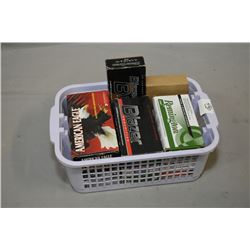 Small Plastic Tray : Approx Seven Boxes .9 MM Luger Cal Ammo [ some factory , some reloads, various 