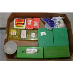 Tray Lot : RCBS .25 - 35 Cal Two Die Set - RCBS .25 - 35 Cal Trim Die - Approx 64 Rnds .25 - 35 Relo