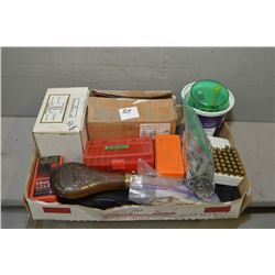 Tray Lot : Kolpin Black Soft Padded Pistol Case - .38 - 40 Cal Bullets - .44 Cal Bullets - Asstd Lea