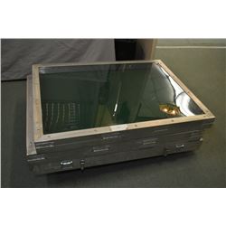 Lot of Three Custom Made Aluminum Table Top Show Cases [ approx. 4 Ft x 3 Ft , x 4" Deep ]