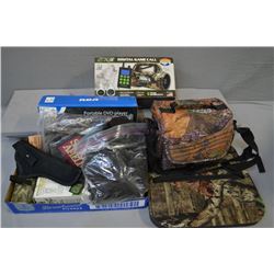 Lot of Two Items Tray & Box : Two Heavy Horns Ratting Bag [ appear new in pkg ] - Garmin GPS # 2 Plu