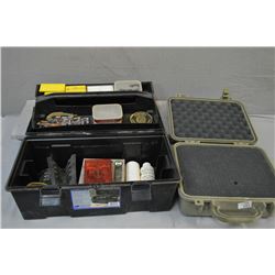 Lot of Two Items : Ducks Unlimited Foam Lined Small Case - Black Plastic Reloading Box : black powde