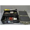 Image 1 : Lot of Two Items : Ducks Unlimited Foam Lined Small Case - Black Plastic Reloading Box : black powde