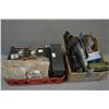 Image 1 : Lot of Two Items : Red Plastic Tray & Box : Camo Back Pack - Two Bags Silicon Treated Gun Cases [ in