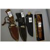 Image 1 : Bag Lot : Four Knives w/sheaths : Browning Model 793 Hunting w/orig box also - Custom Built Blade ma