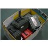 Image 1 : Large Box Lot : Black Plastic Tool Box - plastic box w/shooting access - approx. fourteen various si