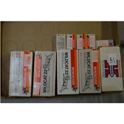Tray Lot : Four Bricks ( 500 rnds per ) Winchester Wildcat .22 Long Rifle Cal Ammo - Eight Boxes ( 5