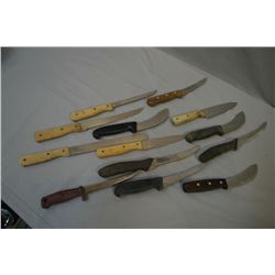 Tray Lot : Thirteen Various Knives ONLY