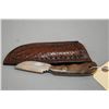 Image 1 : Hand Made Knife by Floyd Ternier, Armstrong, B. C. with handmade leather sheath [ appears as new ]