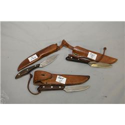 Bag Lot : Three Knives w/ leather cases [ Russell Belt , Two : Russell Boat ]