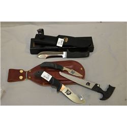 Bag Lot : Puma Knife in box w/web case - Outdoor Edge Double Knife & Saw , w/leather sheath