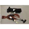 Image 1 : Bag Lot : Puma Knife in box w/web case - Outdoor Edge Double Knife & Saw , w/leather sheath