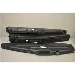 Lot of Three Items : One Double Sided & Two Single Black Foam Lined Rifle Cases