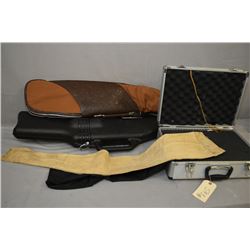 Lot of Three Items : Black Plastic Kolpin Gun Boot - Aluminum Pistol Case with two gun socks inside 