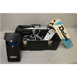 Black Plastic Tool Box : with Beta / Gama Chronograph & Daiwa Mod S7 Stand