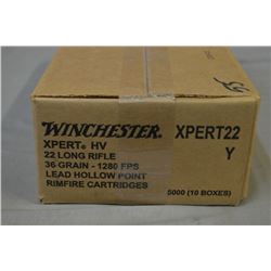 One Full Cardboard Case Lot : 5000 Rnds .22 LR Cal Winchester Xpert HB 36 Grain Ammo Lead Hollow Poi