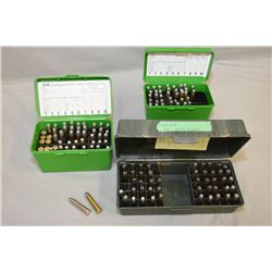 Lot : Three Green Plastic Cases : Over 130 .45 - 70 Cal Reloads