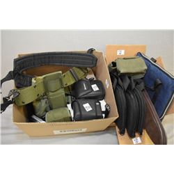 Lot of Two Boxes : 2 Bushnell Binoculars in cases - Tactical Shooting Belt & Holster w/access - Shou