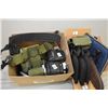 Image 1 : Lot of Two Boxes : 2 Bushnell Binoculars in cases - Tactical Shooting Belt & Holster w/access - Shou