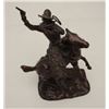 Image 1 : Older copy of a C.M. Russell, approximately  13” in height, great patina; cowboy on  rearing horse. 