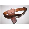 Image 2 : Authentic Mexican Pitiado and leather holster  with matching cartridge belt appearing to be  for a C