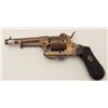 Image 1 : Unusual all brass pinfire revolver in 7.5mm  pinfire with six shot cylinder and folding  trigger. Ch