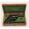 Image 1 : Perrin patent double action pocket size  rimfire revolver in original period casing.  The pistol is 