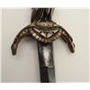 Image 11 : Exhibition quality mid-Victorian era cast  bronze figural dagger with rich silver and  gold gilt. Th
