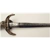 Image 13 : Exhibition quality mid-Victorian era cast  bronze figural dagger with rich silver and  gold gilt. Th