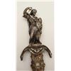 Image 2 : Exhibition quality mid-Victorian era cast  bronze figural dagger with rich silver and  gold gilt. Th