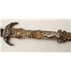 Image 3 : Exhibition quality mid-Victorian era cast  bronze figural dagger with rich silver and  gold gilt. Th