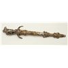 Image 5 : Exhibition quality mid-Victorian era cast  bronze figural dagger with rich silver and  gold gilt. Th